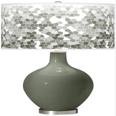 Color + Plus OVO 28 1/2" Mosaic Shade Deep Lichen Green Table Lamp