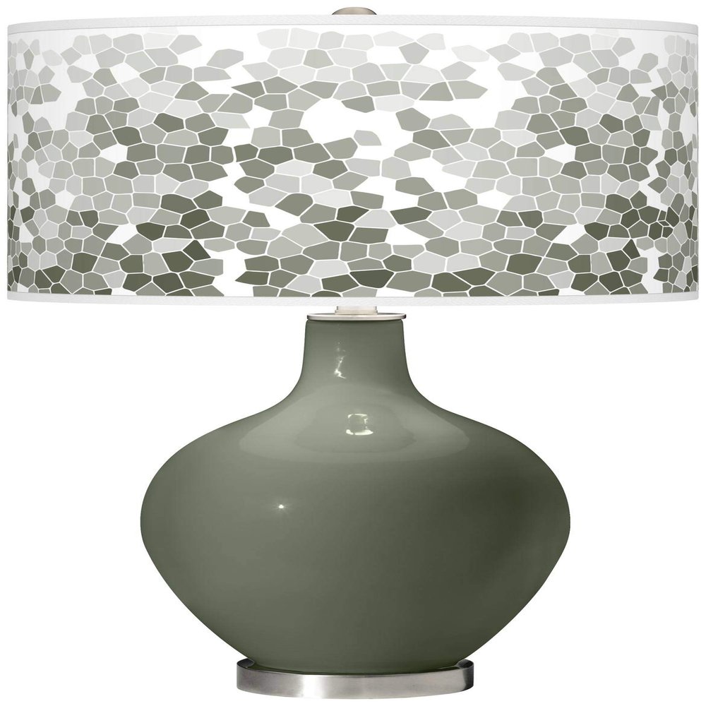 Color + Plus OVO 28 1/2" Mosaic Shade Deep Lichen Green Table Lamp