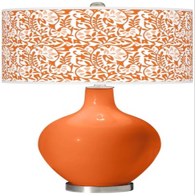 Color + Plus OVO 28 1/2" Gardenia Shade Invigorate Orange Table Lamp