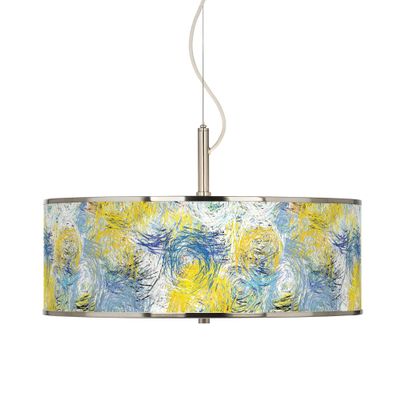 Giclee Glow Starry Dawn 20" Wide Pendant Light with Print Shade