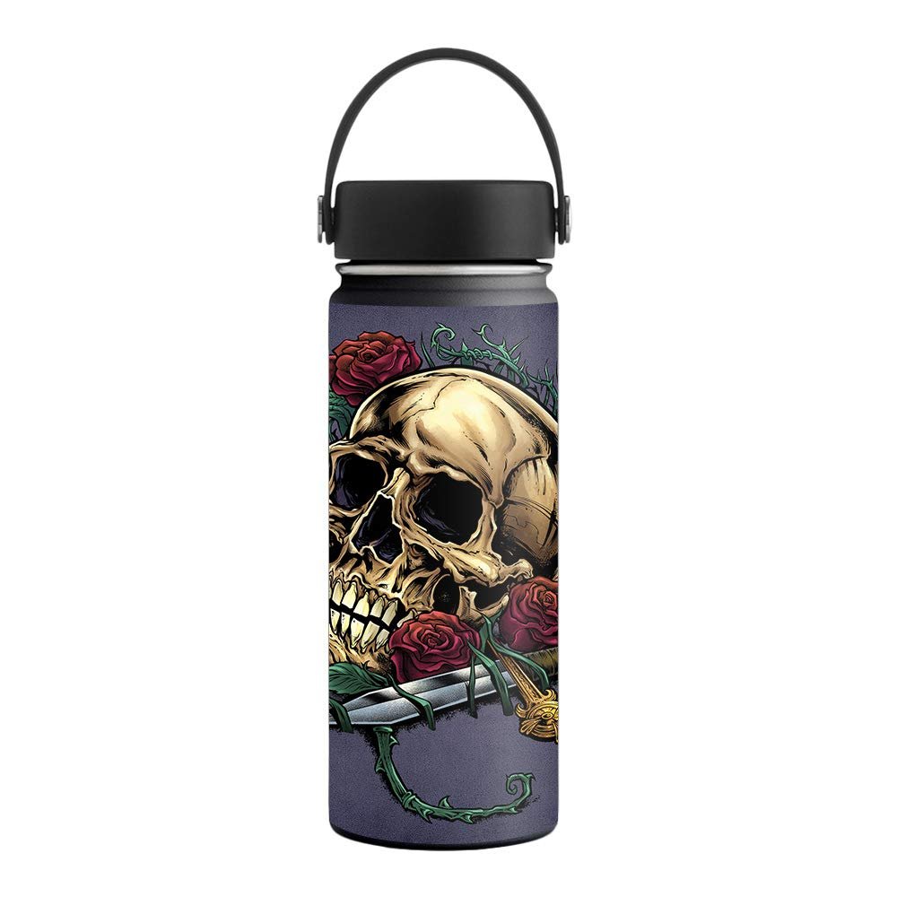MightySkins Skin Compatible with Hydro Flask 18 oz. Wide Mouth - Skull and Dagger | Protective, Durable, and Unique Vinyl Decal wrap Cover | Easy to Apply, Remove, and Change Styles | Made in The USA
