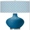 Colro Plus OVO 28 1/2" Diamonds Shade Mykonos Blue Table Lamp view 1
