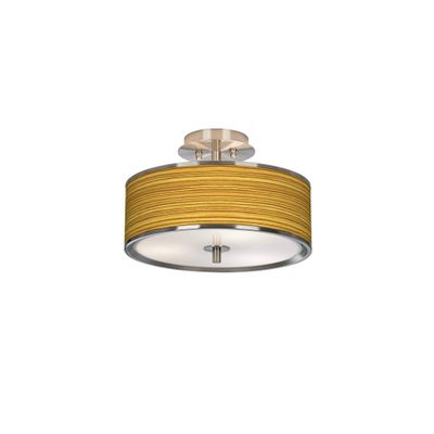 Giclee Glow Tawny Zebrawood 14" Wide Ceiling Light with Print Shade