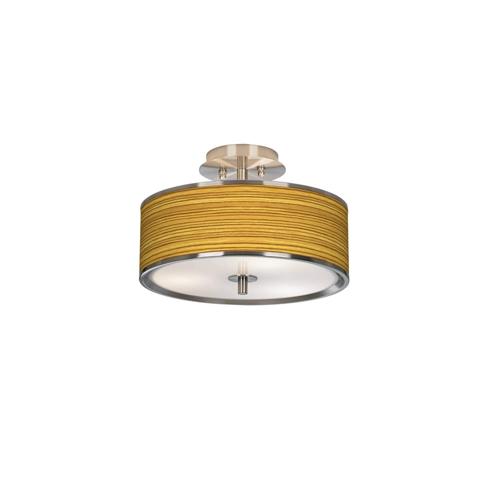 Giclee Glow Tawny Zebrawood 14" Wide Ceiling Light with Print Shade