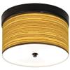 14" Wide Tawny Zebrawood Print Bronze LED Flush Mount Ceiling Light Fixture view 1