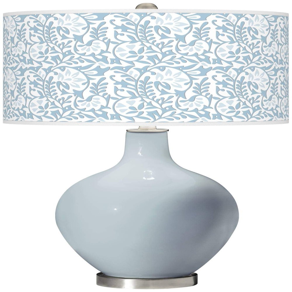 Color + Plus OVO 28 1/2" High Gardenia Shade Take Five Blue Table Lamp