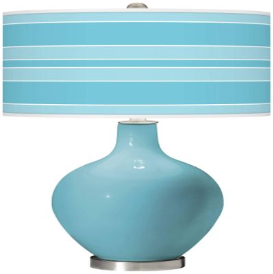 Color + Plus OVO 28 1/2" Nautilus Bold Shade Stripe OVO Glass Table Lamp