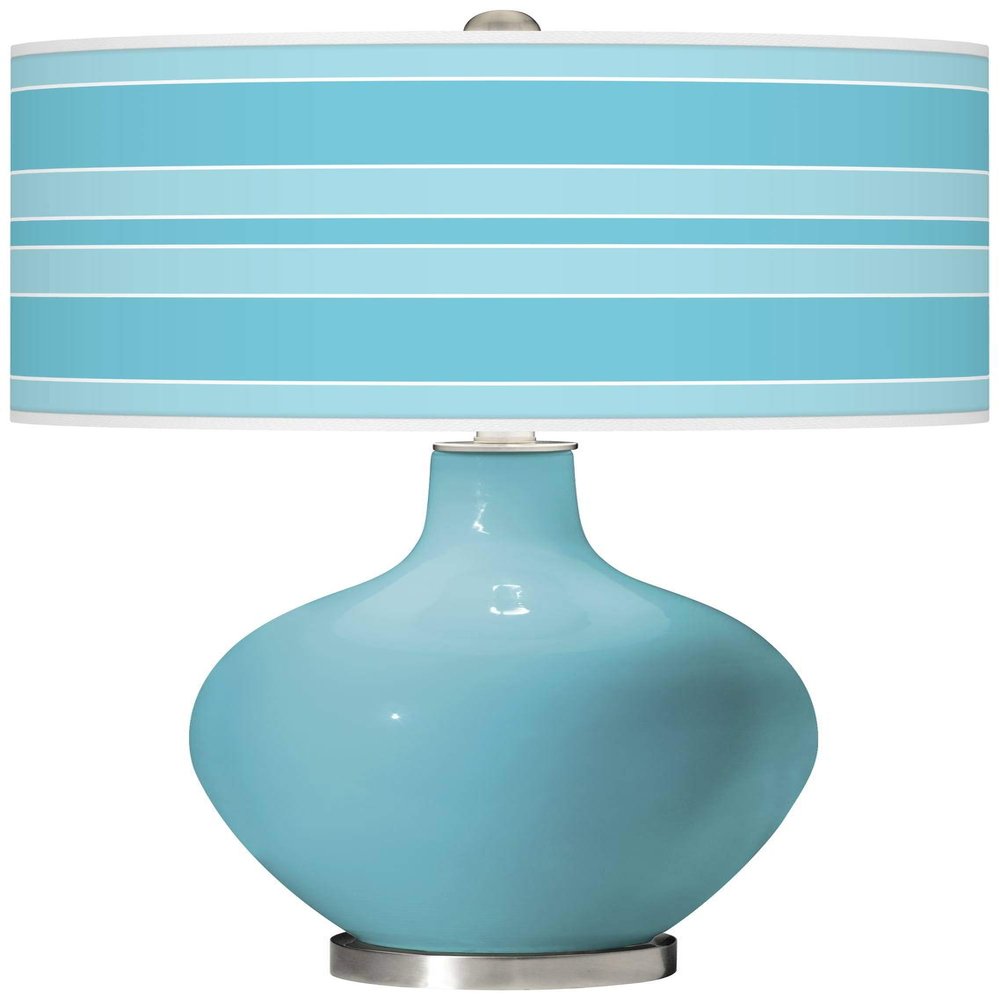 Color + Plus OVO 28 1/2" Nautilus Bold Shade Stripe OVO Glass Table Lamp
