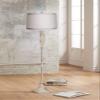 360 Lighting Vintage Chic 60" Tall White Drum and Antique White Floor Lamp view 1