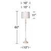 360 Lighting Vintage Chic 60" Tall White Drum and Antique White Floor Lamp view 4