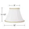 Extra Large White Shade with Metallic Gold Wave Trim 9x18x13 (Spider) view 3
