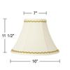 Creme Large Shade with Metallic Gold Wave Trim 7x16x12 (Spider) view 3