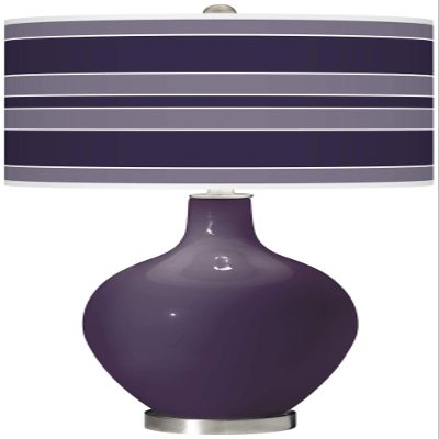 Color + Plus OVO 28 1/2" Bold Stripe Quixotic Plum Purple Table Lamp