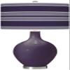 Color + Plus OVO 28 1/2" Bold Stripe Quixotic Plum Purple Table Lamp view 1