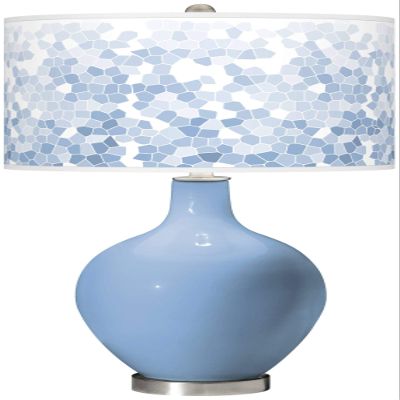 Color + Plus OVO 28 1/2" High Mosaic Shade Placid Blue Table Lamp