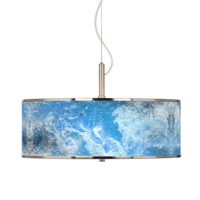 Giclee Glow Ultrablue 20" Wide Pendant Light with Print Shade