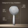 KOHLER K-22165-G-CP Forte Multifunction Hand Shower Head, Handheld Showerhead with 3 Spray Settings, 1.75 GPM, Polished Chrome view 3