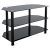 AVF Transitional Steel and Glass TV Stand for up to 42" TVs in Black/Chrome view 1