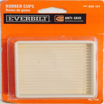 Off-White Square 3 in. Rubber Cups (2-Pack)