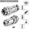Clyxgs 4-Core Aviation Plug Connector Male Female 16mm Panel Mount Metal Wire Adapter 10PCS view 4