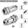 Clyxgs 2-Core Aviation Plug Connector Male Female 16mm Panel Mount Metal Wire Adapter 10PCS view 4