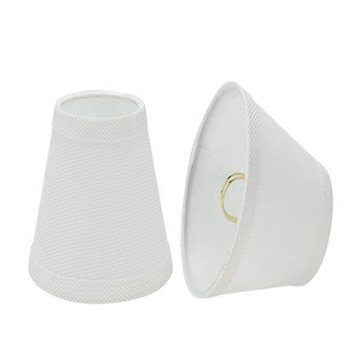 Aspen Creative 32066-2, Hardback Empire Clip-On Chandelier Lamp Shade, White, 3" Top x 5" Bottom x 4" Slant Height, Set of 2