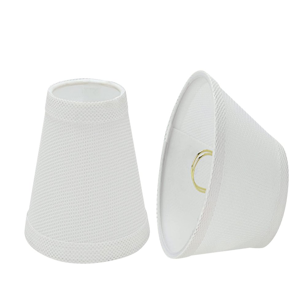 Aspen Creative 32066-2, Hardback Empire Clip-On Chandelier Lamp Shade, White, 3" Top x 5" Bottom x 4" Slant Height, Set of 2