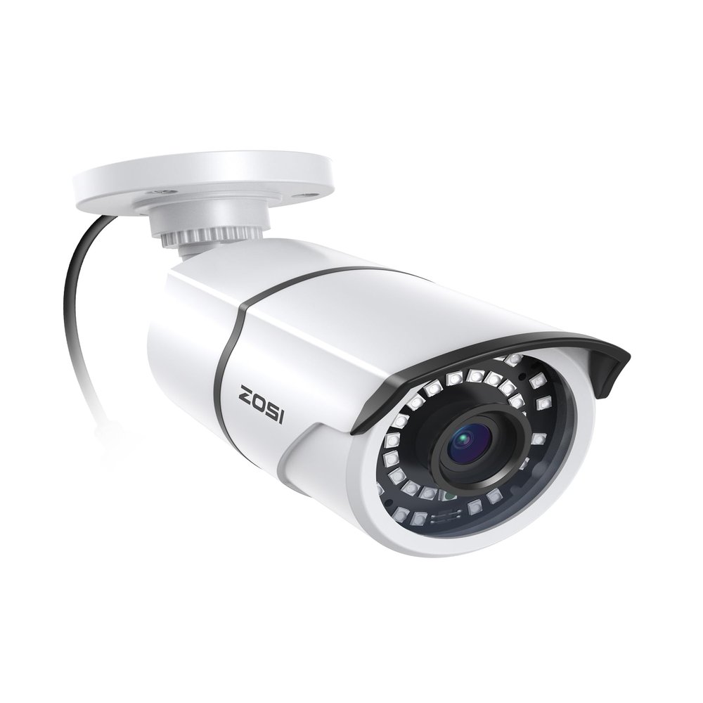 ZOSI 1080p CCTV Security Camera, 4-in-1 TVI/CVI/AHD/CVBS Bullet Cameras, IP66 Weatherproof, 36PCS IR LEDs, 120ft Night Vision, Aluminum Metal Housing, Work for 1080P Home Surveillance Analog DVR