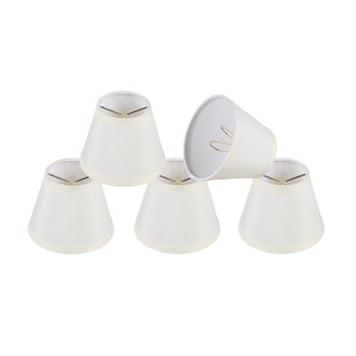 Aspen Creative 32065-5, Hardback Empire Clip-On Chandelier Lamp Shade, Off-White, 3" Top x 5" Bottom x 4" Slant Height, Set of 5