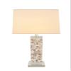 Aspen Creative 40168-11, 29" High Transitional Metal & Shell Table Lamp, Satin Nickel Finish and Hardback Rectangular Shaped Lamp Shade in White, 13"x13" Wide view 2