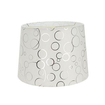 Aspen Creative 32953 Transitional Hardback Empire Shaped Spider Construction Lamp Shade in White with Circle Pattern, 12" Top x 14" Bottom x 10" Slant Height