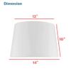 Aspen Creative 32953 Transitional Hardback Empire Shaped Spider Construction Lamp Shade in White with Circle Pattern, 12" Top x 14" Bottom x 10" Slant Height view 4