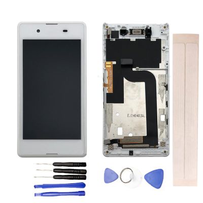JayTong LCD Display & Replacement Touch Screen Digitizer Assembly with Free Tools for Xpe-ria E3 D2203 D2206 D2243 D2202 White with Frame