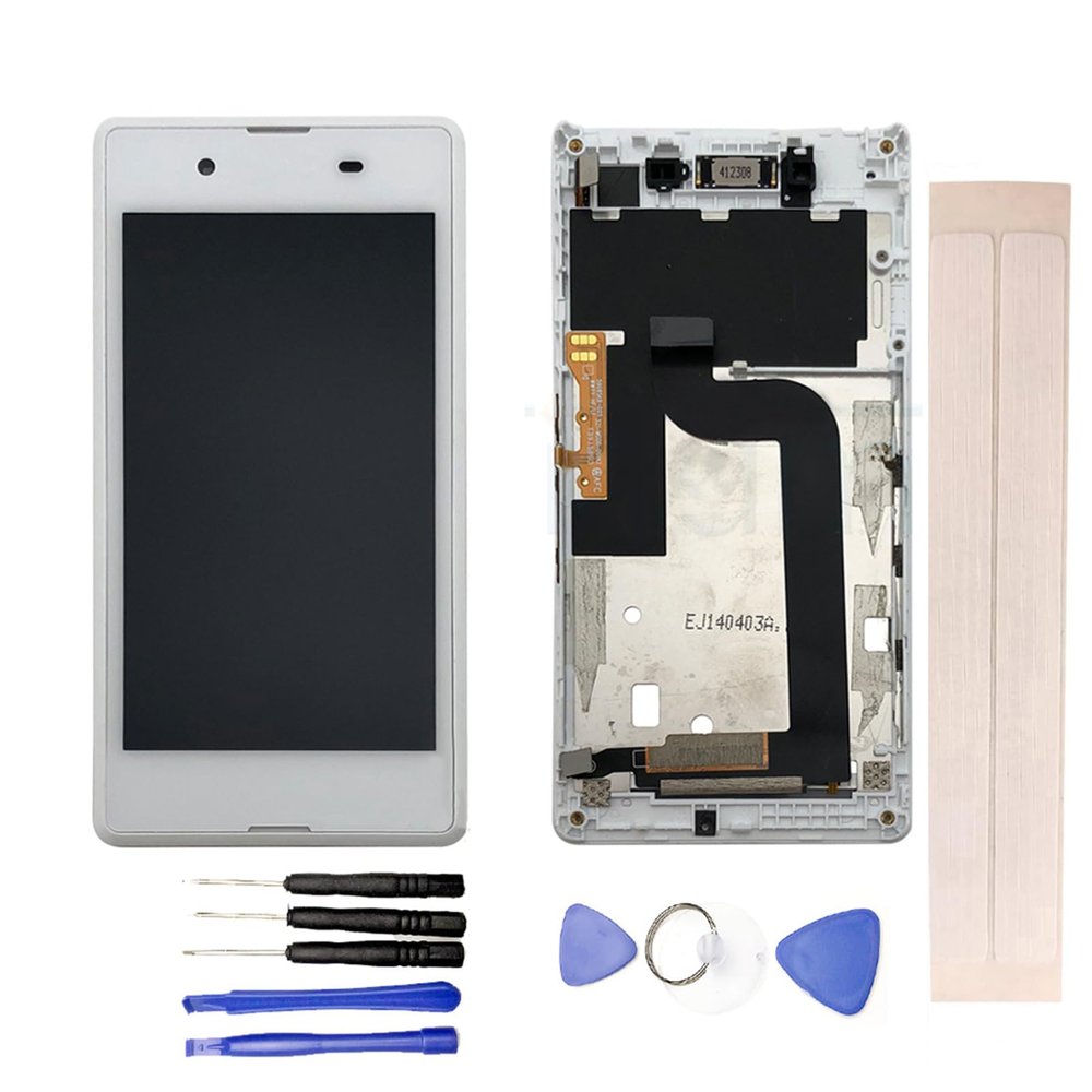 JayTong LCD Display & Replacement Touch Screen Digitizer Assembly with Free Tools for Xpe-ria E3 D2203 D2206 D2243 D2202 White with Frame