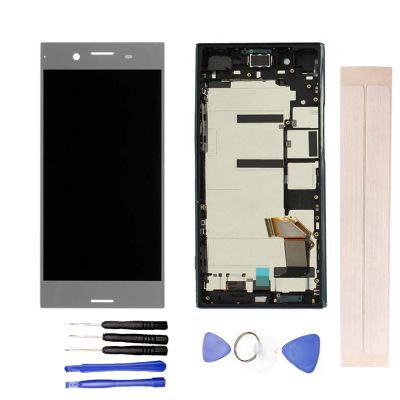 JayTong LCD Display & Replacement Touch Screen Digitizer Assembly with Free Tools for Xpe-ria XZP XZ Premium G8141 G8142 Silver with Frame