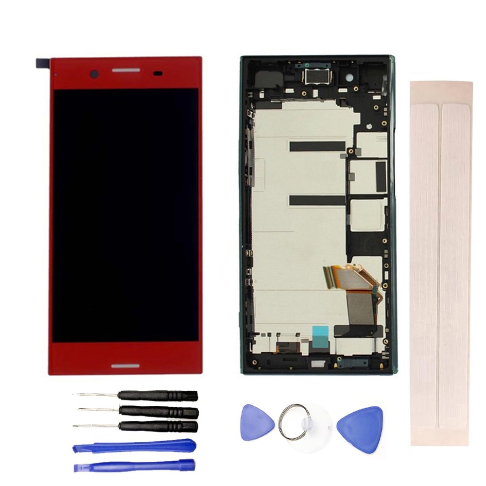 JayTong LCD Display & Replacement Touch Screen Digitizer Assembly with Free Tools for Xpe-ria XZP XZ Premium G8141 G8142 Red with Frame