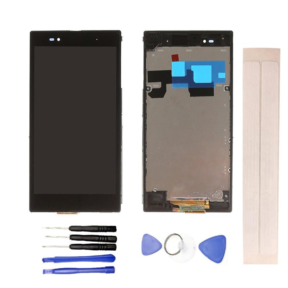 JayTong LCD Display & Replacement Touch Screen Digitizer Assembly with Free Tools for Xpe-ria Z Ultra XL39h XL39 C6802 C6806 with Black Frame