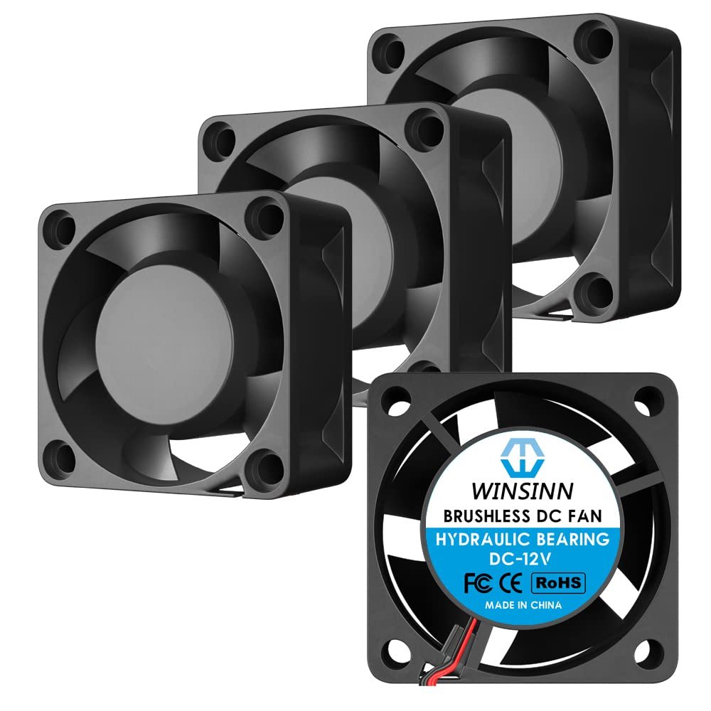 WINSINN 40mm 12V Fan - Hydraulic Bearing 8000 RPM 4020 Cooling Fan Replacement for 3D Printer/PC Cooling/Automotive, 30cm Cable with XH2.54-2PIN, Brushless 40x20mm (4Pcs)