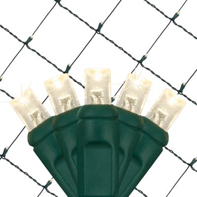 Wintergreen Lighting 100 5mm Warm White Twinkle LED Net Lights, 4 x 6 ft Green Wire Indoor/Outdoor Commercial Grade Outdoor Christmas Decorations for Hedges & Bushes
