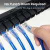 ICC CAT6 Feed-Through Patch Panel, 24 Port, 1U Rackmount, RJ45 Ethernet Patch Panel, No Punch Down, PoE++ and TAA Compliant, Black view 3