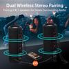 XENEO X21 Dual Portable Bluetooth Speakers Waterproof Outdoor Wireless Stereo Pairing with FM Radio, Micro SD Card, IPX6, Aux Jack 30W for Home, Office, Party and Travel (Pack 2 Black) view 2