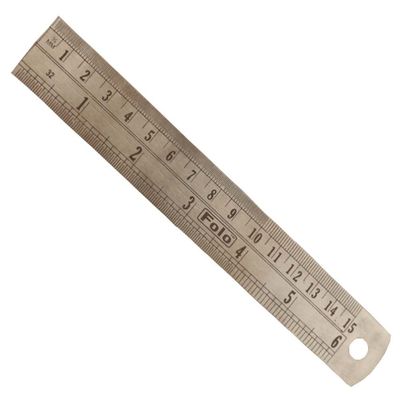 PRECISE (2 Pack) 6" (15.2 cm) Steel Ruler | Dual SAE & Metric Scale | Inches (2.5 cm), Millimeters (0.04") & Centimeters (0.4") | Conversion Table on Back | Stainless Steel Construction