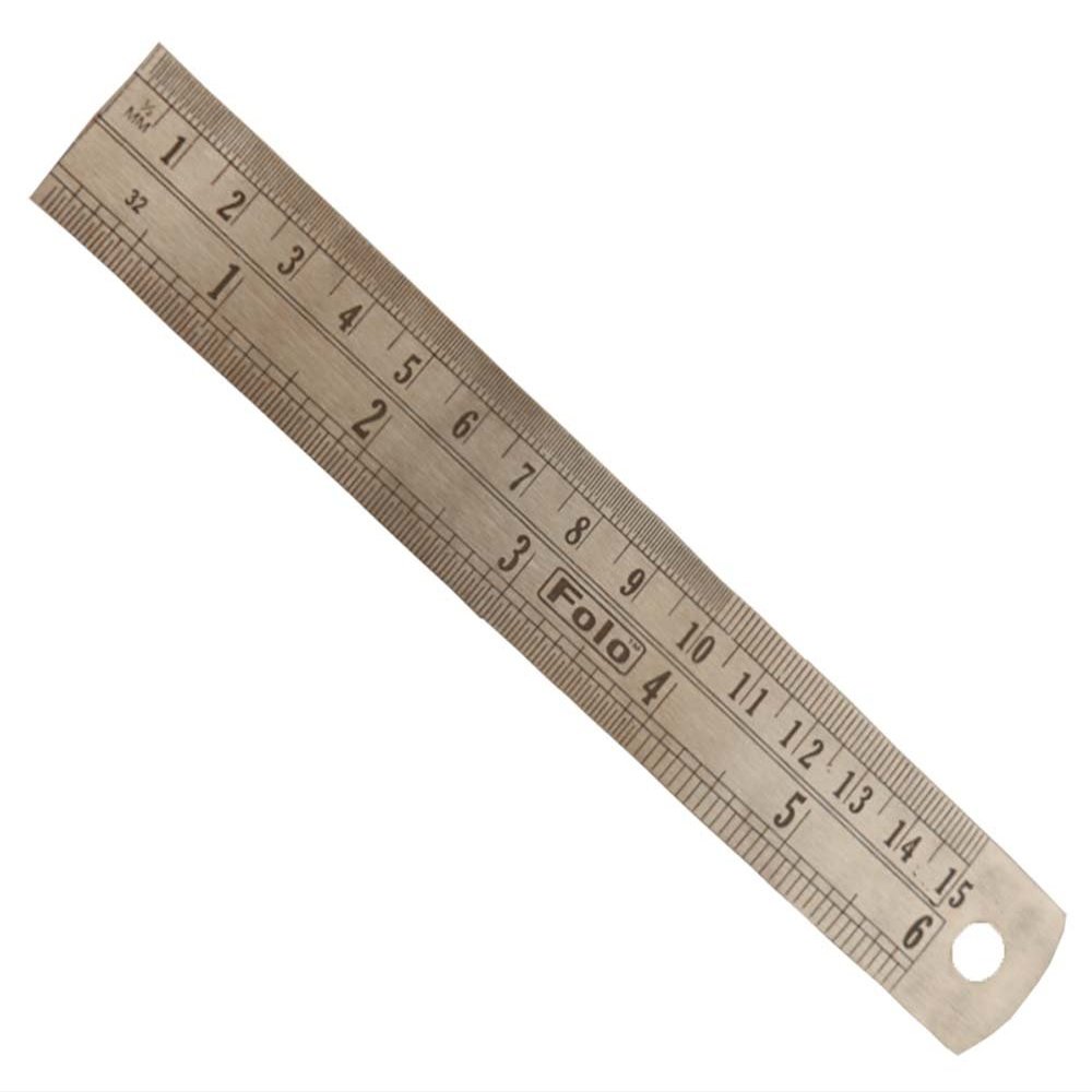 PRECISE (2 Pack) 6" (15.2 cm) Steel Ruler | Dual SAE & Metric Scale | Inches (2.5 cm), Millimeters (0.04") & Centimeters (0.4") | Conversion Table on Back | Stainless Steel Construction