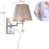LIN XIAO HAO mayu USB Reading Swing Arm Wall Lamp Light,Bedside Reading Wall Lamp Light,Living Room Wall Lamp Light,Wall Sconces,USB Charging Port,Metal+Cloth (Size : 32cm25cm) view 2