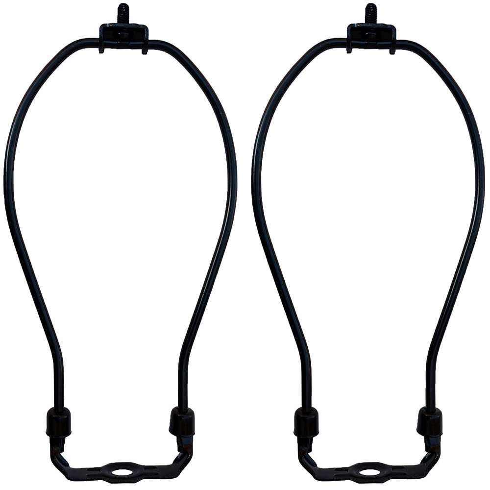 Urbanest 7" Set of 2 Heavy Duty Harp Fitter For Lamp Shades with Saddle, Black Nickel