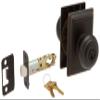 Schlage Lock Company F51AGEO716ADD Aged Bronze Georgian Keyed Entry F51A Panic Proof Door Knob with Addison Rosette view 1
