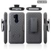 Case Combo Swivel Belt Clip Holster Cover w Kickstand Drop-Proof Slim Fit [Black] Compatible with Verizon LG G7 ThinQ view 3
