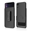 BELTRON Case with Belt Clip for iPhone XR, Slim Protective Belt Clip Slider Case (Shell/Holster Combo) with Built-in Kickstand - (Black) view 2