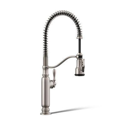 KOHLER Tournant Semi-Professional Pull-Down Kitchen Sink Faucet, Commercial Kitchen Faucet with Pull Down Sprayer, 77515-VS, Vibrant Stainless