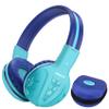 SIMOLIO Kids Bluetooth Headphones with Microphone, Wireless Childrens Headphones with Safe Volume, Foldable Adjustable Headband, Over-Ear Headsets for Boys Girls Toddler Tablet Travel Airplane Blue view 1